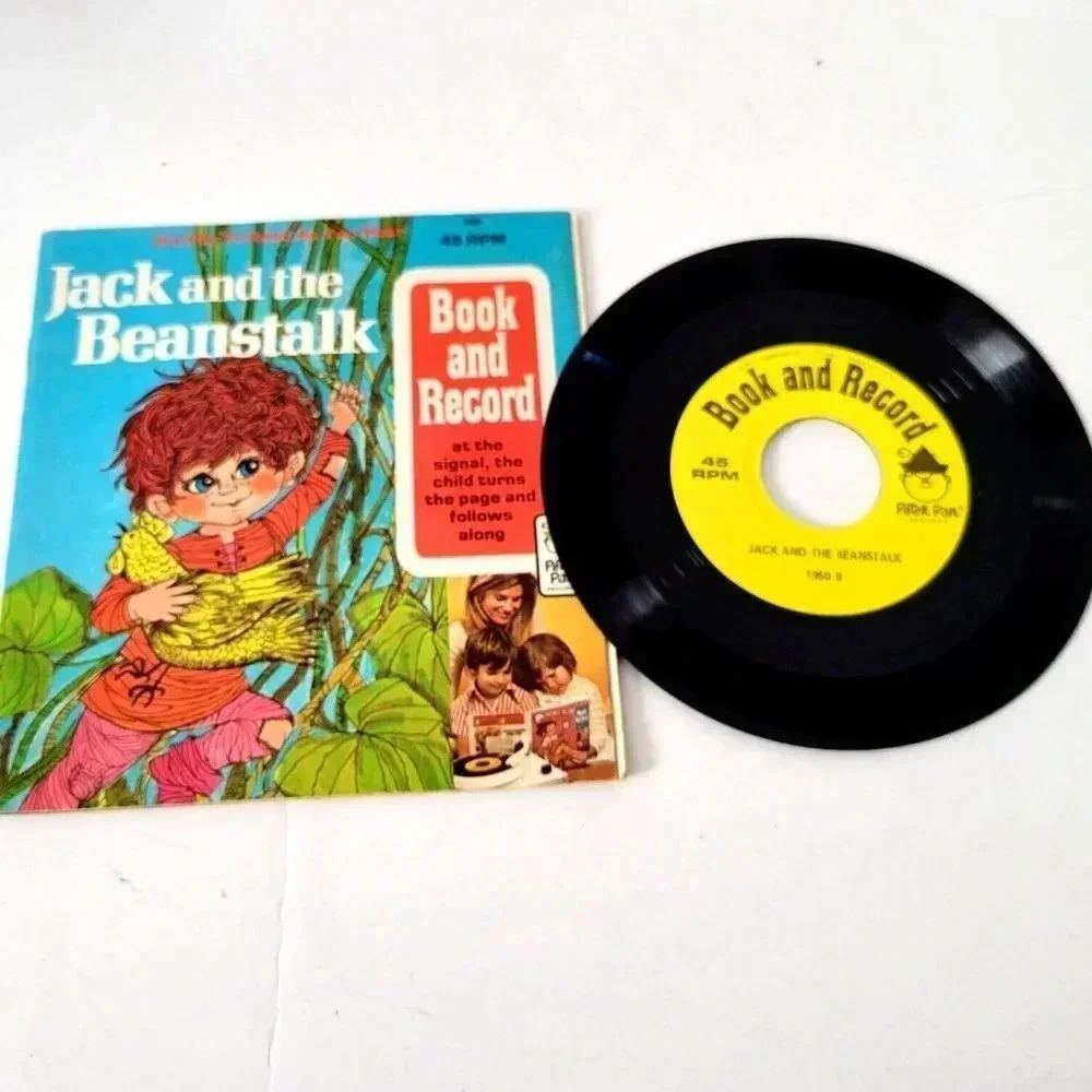 Peter Pan Records Jack and the Beanstalk Book & Record 45 RPM 1971 Vintage